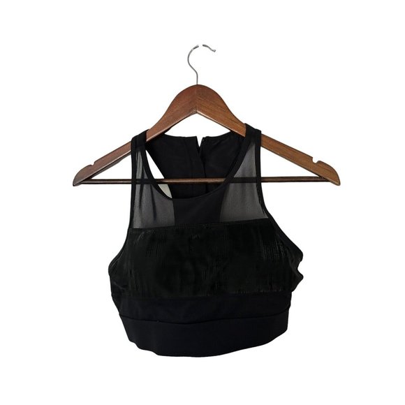 ZYIA Tops - ZYIA Active Sports Bra Womens Medium All Star One More Rep Mesh Panel Black
